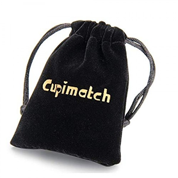 Cupimatch 팔찌 남자 스테인레스 스틸 늑대 머리 팔 체인 팔찌 고딕 빈티지 22cm 오토바이 팔찌 소년 팔찌, 실버/블랙