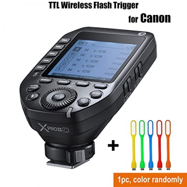 Godox XProII XProII-C XProIIC TTL 2.4G Canon 카메라용 무선 플래시 트리거, HSS 1/8000s, GodoxPhoto 앱 제어, 새로운 핫슈 잠금, 모델링 라이트, 줌 설정 제어(XPro Xpro-C 버전 2)