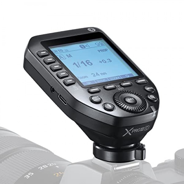 Godox XProII XProII-C XProIIC TTL 2.4G Canon 카메라용 무선 플래시 트리거, HSS 1/8000s, GodoxPhoto 앱 제어, 새로운 핫슈 잠금, 모델링 라이트, 줌 설정 제어(XPro Xpro-C 버전 2)