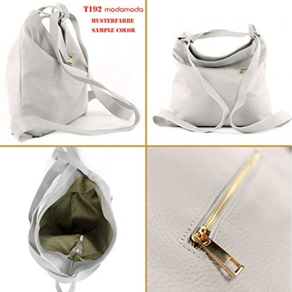 modamoda de - T192 - 여성용 이탈리안 2-in-1 가죽 백팩 백