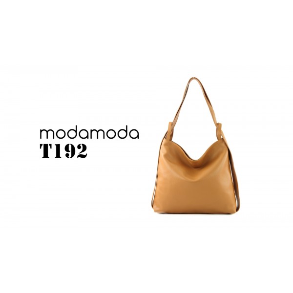 modamoda de - T192 - 여성용 이탈리안 2-in-1 가죽 백팩 백