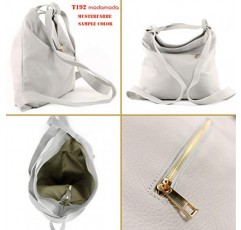 modamoda de - T192 - 여성용 이탈리안 2-in-1 가죽 백팩 백