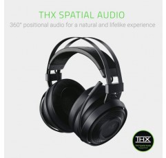 Razer Nari Essential Wireless 7.1 서라운드 사운드 게임용 헤드셋: THX Spatial Audio - 헤드밴드 및 회전 컵 - 자동 조정 - 플립 마이크 - PC, PS4, PS5 전용 - 블랙
