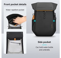 MARK RYDEN 5종 용량 조절, 상단 덮개가 있는 캐주얼 백팩, 20-24 L, [YKK Zip] 캐주얼 여행 비즈니스 백팩, 소수성 원단, 17인치 노트북 컴퓨터에 적합, 블랙, 배낭