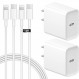 STAKYCET 10 FT iPhone 고속 충전기 iPad 충전기 2팩 20W USB C 벽면 충전기(USB C-라이트닝 케이블 포함) iPhone 14/13/12/11, iPad 등과 호환 가능