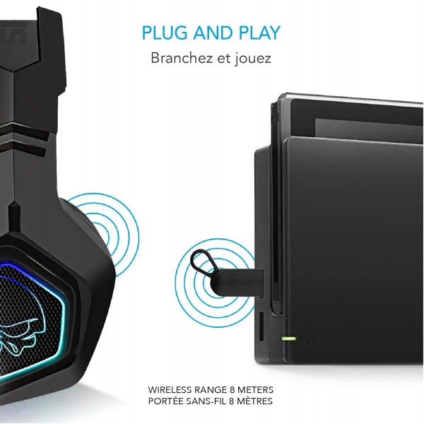 SPIRIT OF GAMER - XPERT-H900 - 헤드셋 프로게이머 헤드폰 - 강력한 저음 - 파란색 LED - 합성 가죽 - 유연한 마이크 - 12시간 자율성 - PS5 / PC / PS4