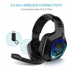 SPIRIT OF GAMER - XPERT-H900 - 헤드셋 프로게이머 헤드폰 - 강력한 저음 - 파란색 LED - 합성 가죽 - 유연한 마이크 - 12시간 자율성 - PS5 / PC / PS4