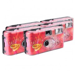 TopShot Love Hearts 일회용 웨딩 카메라(사진 27장, 플래시, 5팩)