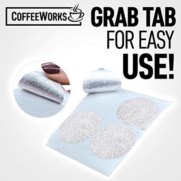 네스프레소 오리지널 라인 포드용 재사용 가능한 알루미늄 호일 씰 뚜껑 - 프리미엄 친환경 커피 포드 자가 접착 스티커 - 리필형 캡슐 및 머신과 호환 가능 - 37mm(120)