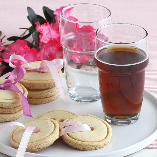 아르곤 식기 6x 340ml Apilado 스태킹 하이볼 글라스 - 모던 워터 주스 스피릿 글라스 드링크 하이볼 - 투명