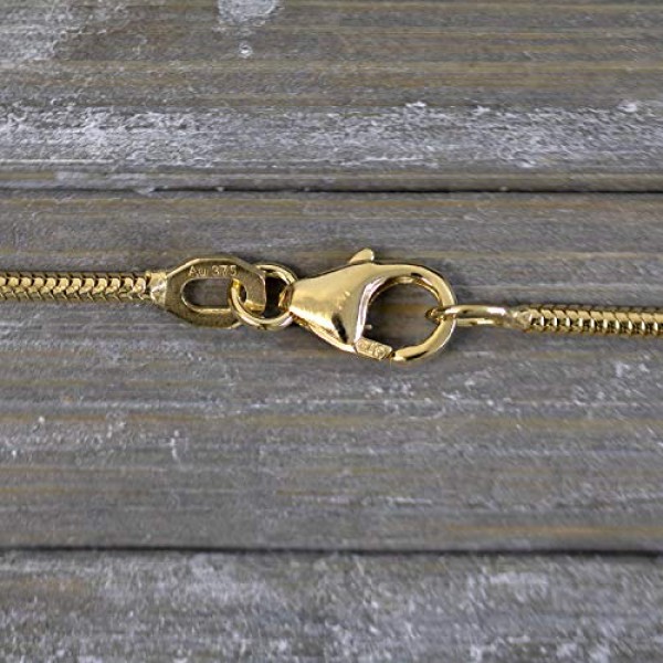 EDELIND 골드 체인 375 골드 목걸이 여성 남성 체인 펜던트 없이 옐로우 골드로 제작 뱀 체인 진짜 금 보석 선물 상자 Made in Germany