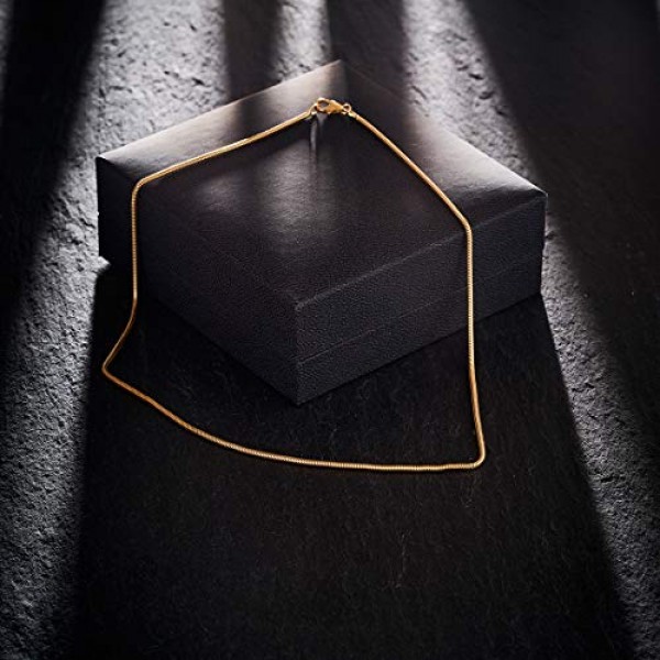 EDELIND 골드 체인 375 골드 목걸이 여성 남성 체인 펜던트 없이 옐로우 골드로 제작 뱀 체인 진짜 금 보석 선물 상자 Made in Germany