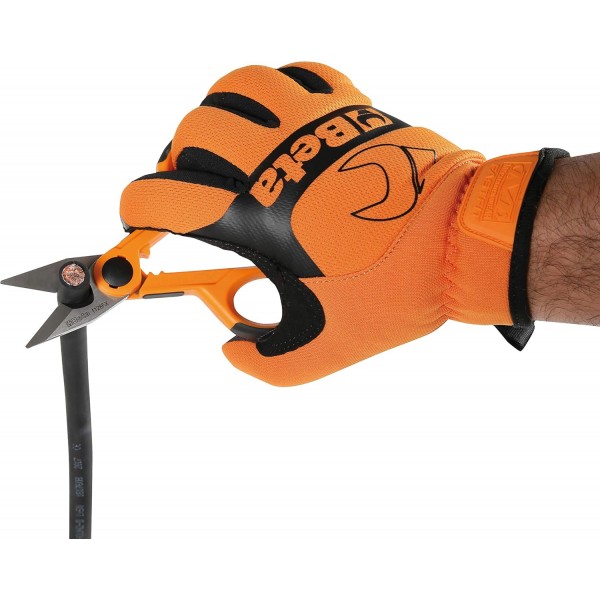 Beta 1128FX - 전기 기사용 가위, 마이크로 세레이션이 있는 스테인리스 스틸로 만든 직선 날, 케이블 절단 홈 및 케이블 러그용 크림퍼.