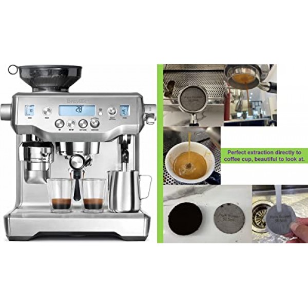 Breville BES900XL, BES920XL, BES980XL, BES990BSS 에스프레소 머신용 Joytata 58mm 바텀리스 포터필터(필터 바구니 포함)-플라스틱 손잡이
