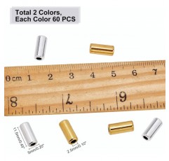 SUPERFINDINGS 120pcs 티벳 스타일 합금 비즈 스페이서 비즈 튜브 비즈 커넥터 매력 비즈 DIY 팔찌 목걸이 쥬얼리 만들기 11.5x5mm 11.5x5mm Tubular-2 Colors-120pcs