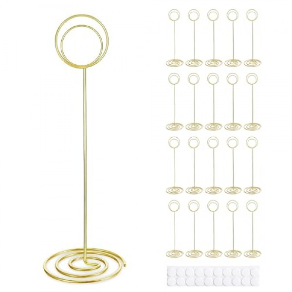 20개 8.67인치/22cm 높이의 장소 카드 홀더(접착 스티커 포함) | 3가지 크기로 제공됨 | 테이블 넘버 홀더, 테이블 넘버 스탠드, 사무실, 결혼식 및 파티에서 사인 홀더로 