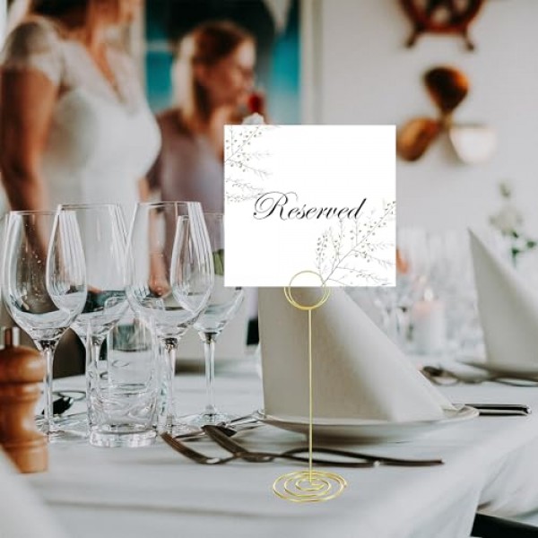 20개 8.67인치/22cm 높이의 장소 카드 홀더(접착 스티커 포함) | 3가지 크기로 제공됨 | 테이블 넘버 홀더, 테이블 넘버 스탠드, 사무실, 결혼식 및 파티에서 사인 홀더로 