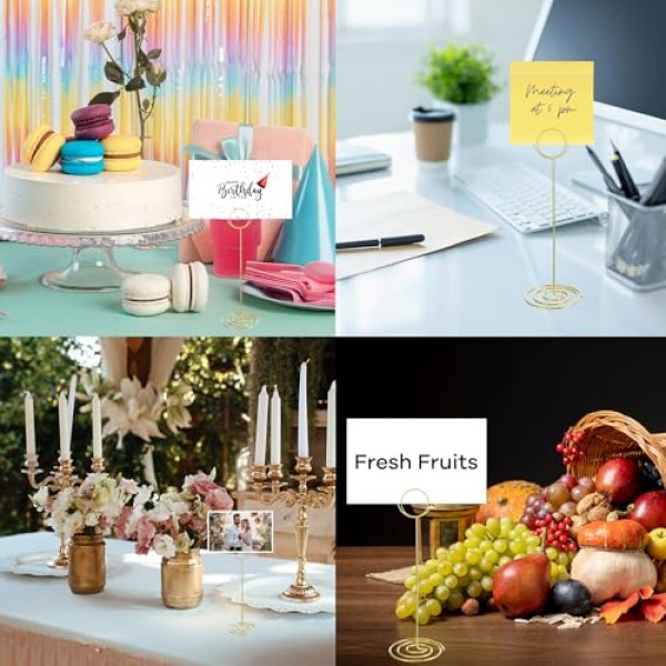 20개 8.67인치/22cm 높이의 장소 카드 홀더(접착 스티커 포함) | 3가지 크기로 제공됨 | 테이블 넘버 홀더, 테이블 넘버 스탠드, 사무실, 결혼식 및 파티에서 사인 홀더로 