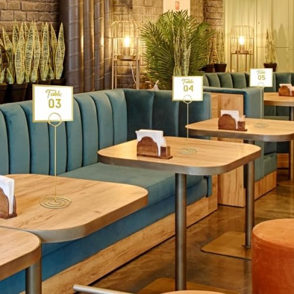 20개 8.67인치/22cm 높이의 장소 카드 홀더(접착 스티커 포함) | 3가지 크기로 제공됨 | 테이블 넘버 홀더, 테이블 넘버 스탠드, 사무실, 결혼식 및 파티에서 사인 홀더로 