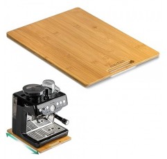 대나무 기기 슬라이더, 커피 메이커용 슬라이딩 트레이, 주방 조리대 기기 롤링 트레이, 고무 바퀴가 있는 커피 포트 슬라이더 트레이, 깊이 - 대형(16D x 12W)