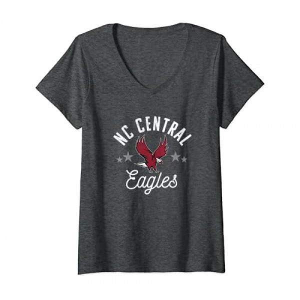 여성용 노스 캐롤라이나 센트럴 NCCU 이글 로고 V넥 티셔츠