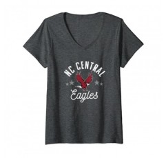 여성용 노스 캐롤라이나 센트럴 NCCU 이글 로고 V넥 티셔츠