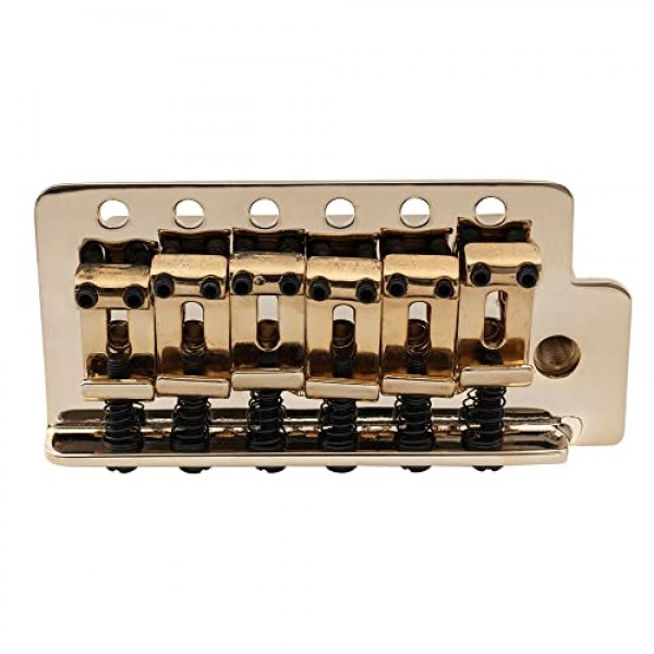 Musiclily Pro 52.5mm 빈티지 6스크류 트레몰로 브릿지 Squier Strat 스타일 일렉트릭 기타, 골드용 40mm 솔리드 브래스 블록