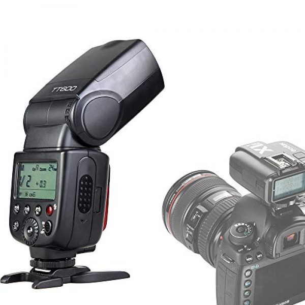 Godox TT600 카메라 플래시 스피드라이트 마스터 슬레이브 끄기 GN60 내장 2.4G 무선 X 시스템 전송, Canon, Nikon, Pentax, Olympus, Fuji 및 표준 핫슈가 있는 기타 DSLR 카메라와 호환