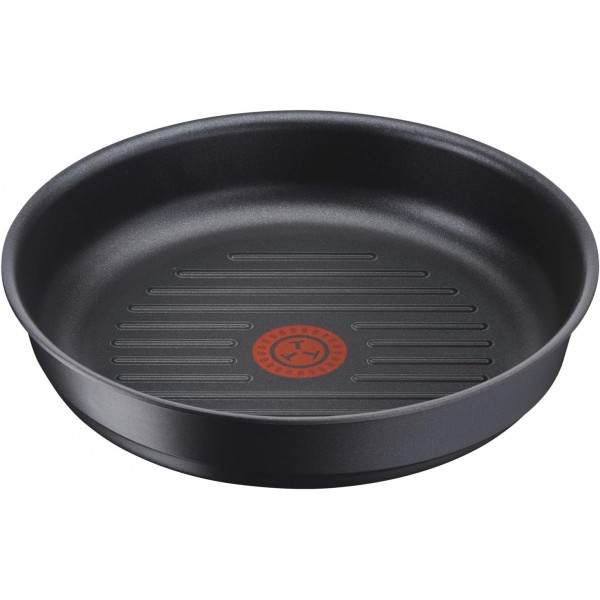 Tefal Ingenio Expertise L8564004 그릴 팬, 26cm, 인덕션, 논스틱 ​​코팅, 손잡이 별도 판매, 블랙