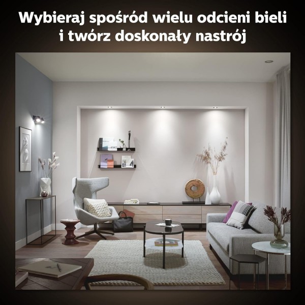 Philips Hue White Amb. Milliskin 매입형 스포트라이트 3-플레임 알루미늄 3x350lm