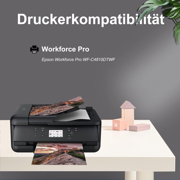 Epson Workforce Pro WF-C4810DTWF WF-C4810용 TonerSave 408 408L 멀티팩 잉크 카트리지(1팩, Epson 408)