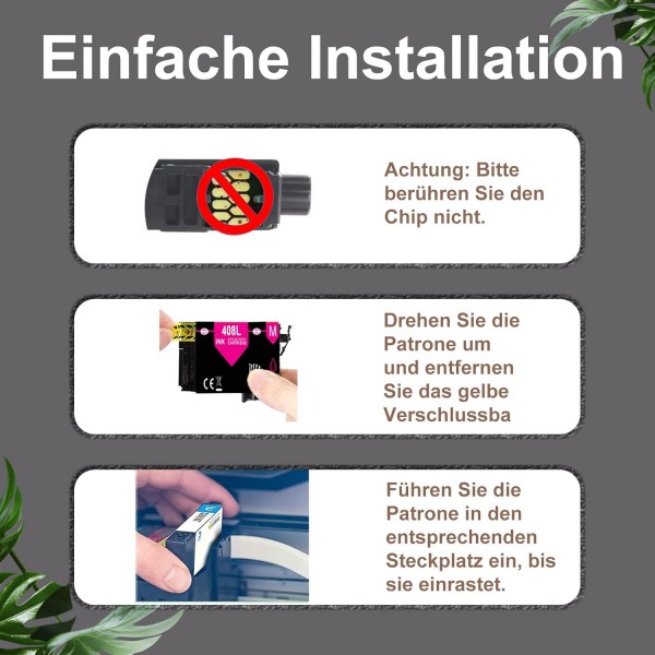 Epson Workforce Pro WF-C4810DTWF WF-C4810용 TonerSave 408 408L 멀티팩 잉크 카트리지(1팩, Epson 408)