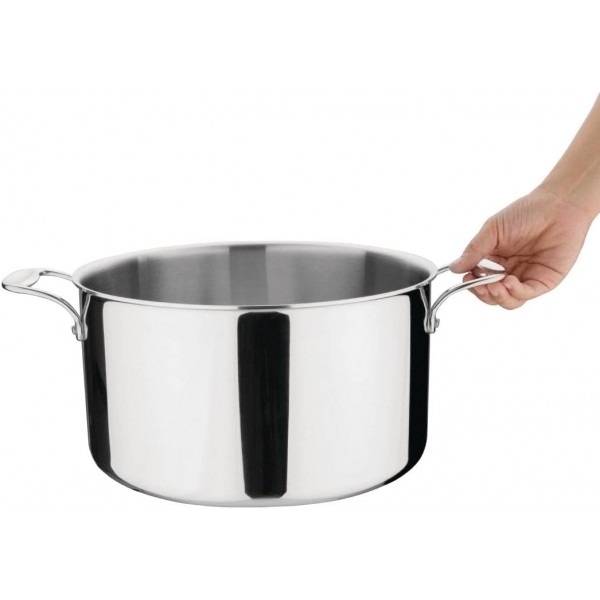 Vogue 삼중 벽 스튜 팬 9.5Ltr/155X280 스테인리스 스틸 요리 냄비 주방