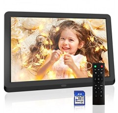 STUOGYUM 디지털 액자 10인치, 1920 x 1080P 풀 HD 16:9 전자 액자 IPS, 원격 제어, 자동 회전, 사진, 음악, 비디오, 달력, 알람 시계(32GB 메모리 포함)