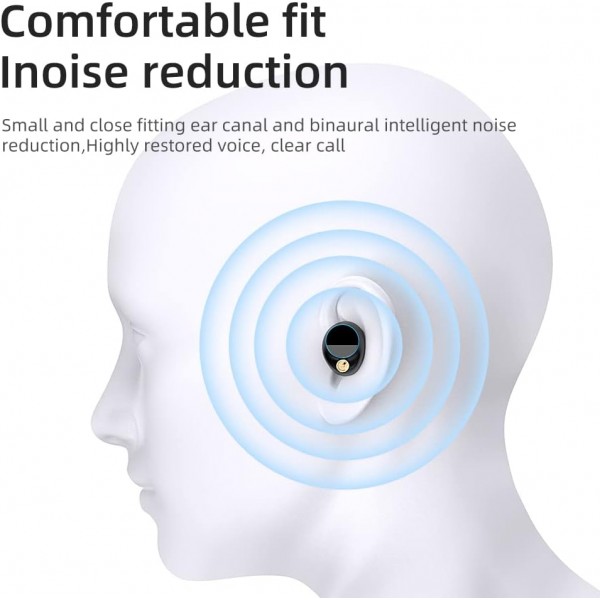 Hsility 블루투스 헤드폰 EDR LED 디스플레이 아이폰 안드로이드 스포츠 야외 실행을위한 휴대용 충전 케이스와 스테레오 사운드 블루투스 헤드폰
