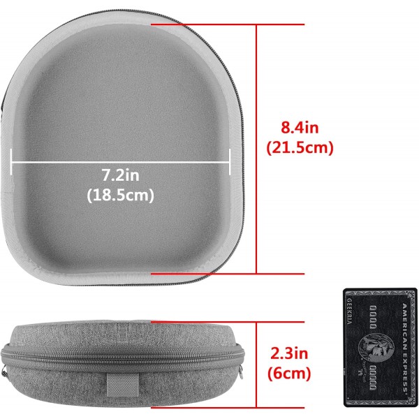 Bose QuietComfort QC35, QC35 시리즈 II, QC25, QC15, SoundLink, SoundTrue, Mpow H7 헤드폰, 하드 캐리 케이스 라이트 그레이 스트라이프용 Geekria 케이스 헤드폰