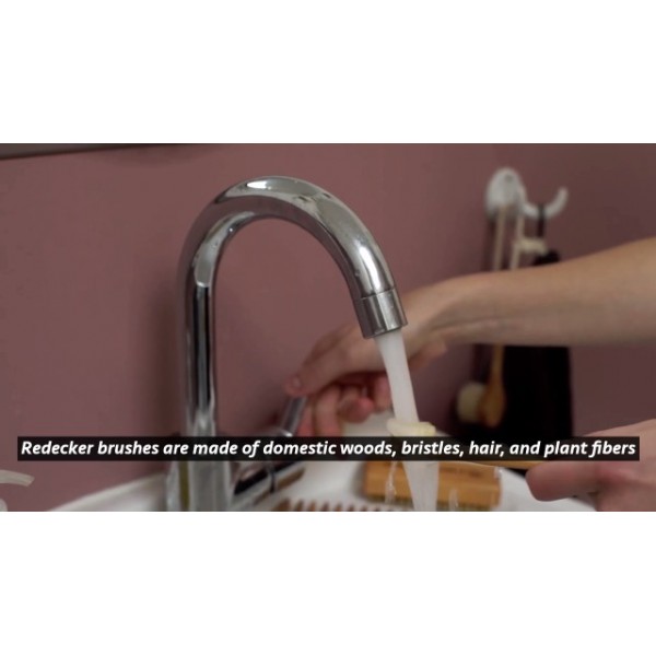 REDECKER 탐피코 섬유 강모 2인치 다용도 주방 접시 닦는 브러시, 너도밤나무 손잡이, 대나무 접시 브러시 대체품, 냄비, 프라이팬 및 주방 용품에 적합, 독일산