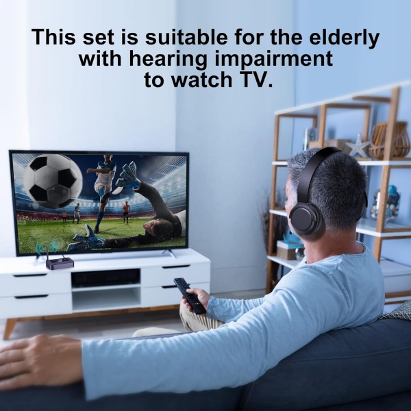 광학 디지털/RCA/AUX 연결이 있는 블루투스 송신기로 TV 시청을 위한 ZIOCOM 블루투스 헤드폰 세트 55시간 재생 시간이 있는 TV용 무선 오디오 어댑터가 있는 블루투스 헤드