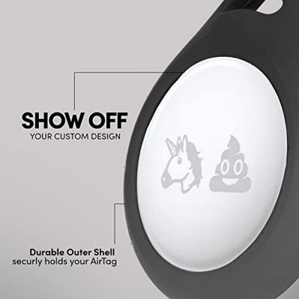 Case-Mate AirTag 홀더 - 견고한 스트랩이 있는 Apple AirTags용 케이스 홀더 - 보호용 하드 쉘 에어태그 키체인 - 개 목걸이, 고양이 목걸이, 열쇠, 수하물, 배낭용 에어 태그 케