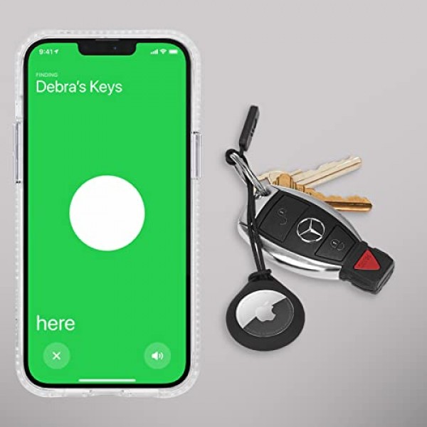 Case-Mate AirTag 홀더 - 견고한 스트랩이 있는 Apple AirTags용 케이스 홀더 - 보호용 하드 쉘 에어태그 키체인 - 개 목걸이, 고양이 목걸이, 열쇠, 수하물, 배낭용 에어 태그 케