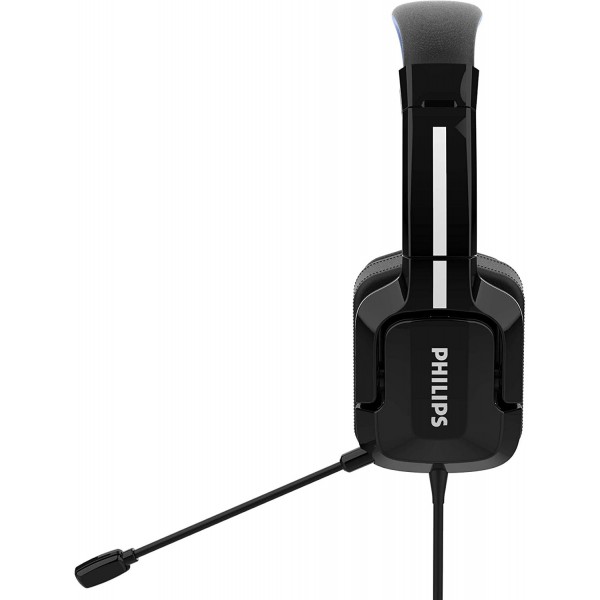PHILIPS TAGH301/00 - 조정 가능한 헤드밴드와 다이내믹하고 선명한 사운드를 제공하는 경량 오버이어 게임용 헤드셋, 블랙