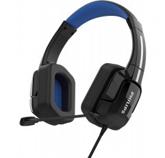 PHILIPS TAGH301/00 - 조정 가능한 헤드밴드와 다이내믹하고 선명한 사운드를 제공하는 경량 오버이어 게임용 헤드셋, 블랙