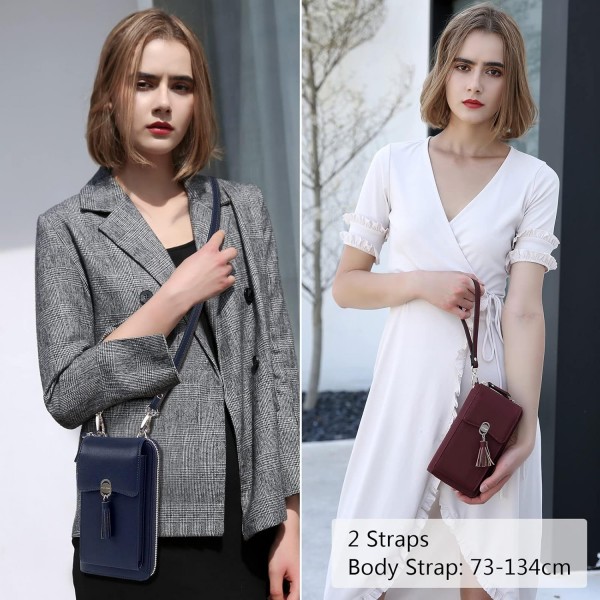 Pearl Angeli Cell Phone Purse Travel Bag 여성 숄더 스트랩 백 RFID 차단 카드 모바일 핸드백, 로얄 블루, 모던