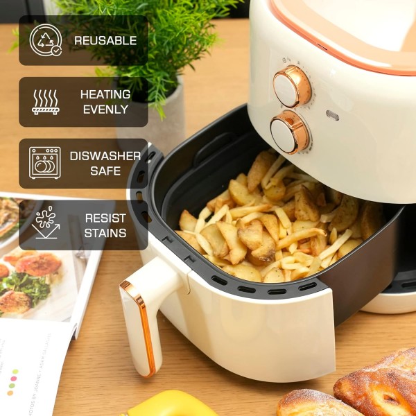 Pietuley 2 에어프라이어용 접이식 실리콘 몰드 - 에어프라이어용 실리콘 인서트 베이킹페이퍼 실리콘 - 실리콘 에어프라이어 베이킹페이퍼 - 에어프라이어 베이킹페이