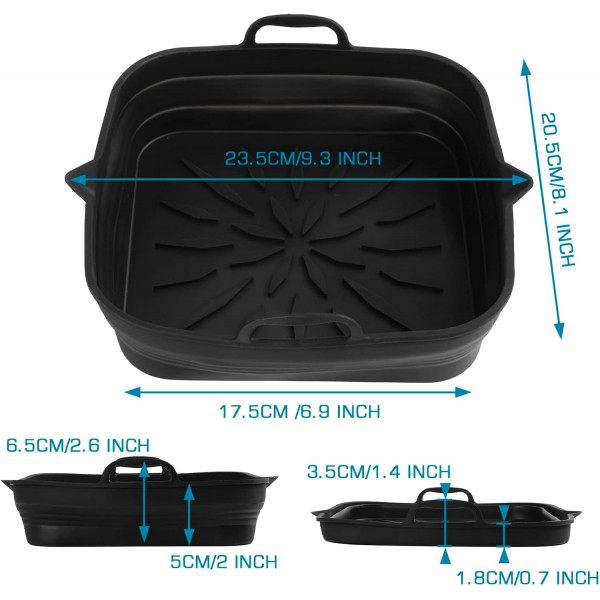 Pietuley 2 에어프라이어용 접이식 실리콘 몰드 - 에어프라이어용 실리콘 인서트 베이킹페이퍼 실리콘 - 실리콘 에어프라이어 베이킹페이퍼 - 에어프라이어 베이킹페이