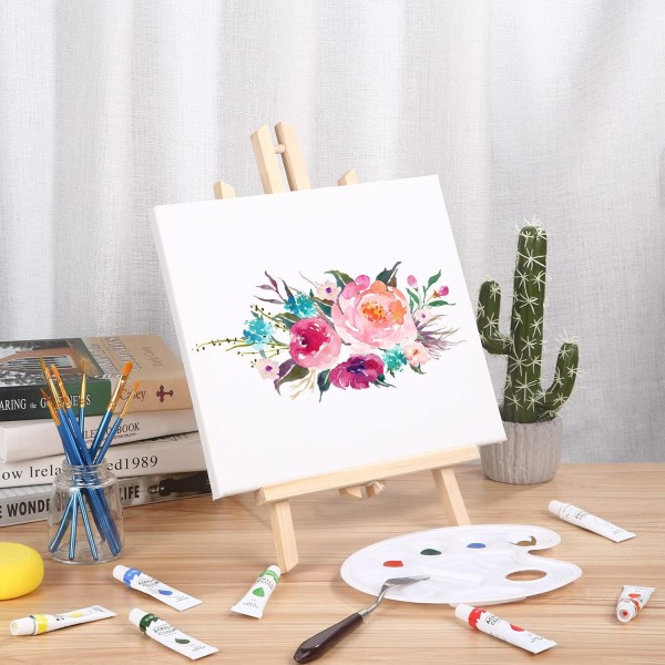 Viesap 이젤, 2피스 나무 이젤, 원목으로 만든 40cm 그림 스탠드, 디스플레이/테이블 이젤, 접을 수 있는 공간 절약형, 장식용 스탠드, 어린이용 이젤, 그림, 어린이 예술 