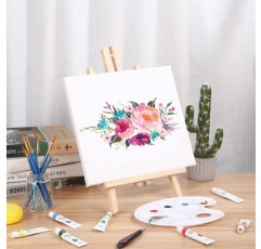 Viesap 이젤, 2피스 나무 이젤, 원목으로 만든 40cm 그림 스탠드, 디스플레이/테이블 이젤, 접을 수 있는 공간 절약형, 장식용 스탠드, 어린이용 이젤, 그림, 어린이 예술 