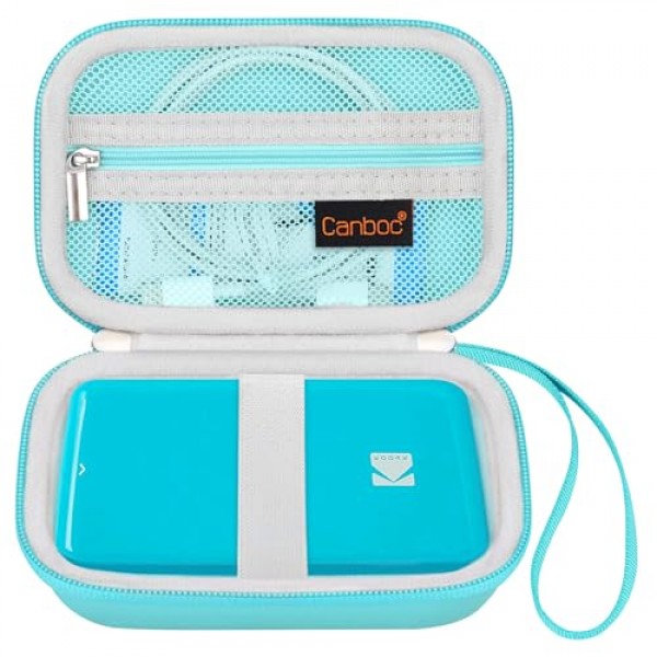 KODAK Step/Kodak Step 슬림 인스턴트 모바일 포토 미니 프린터용 Canboc 휴대용 케이스, 인화지 및 USB 케이블에 맞는 지퍼 메쉬 포켓, 녹색(케이스만)