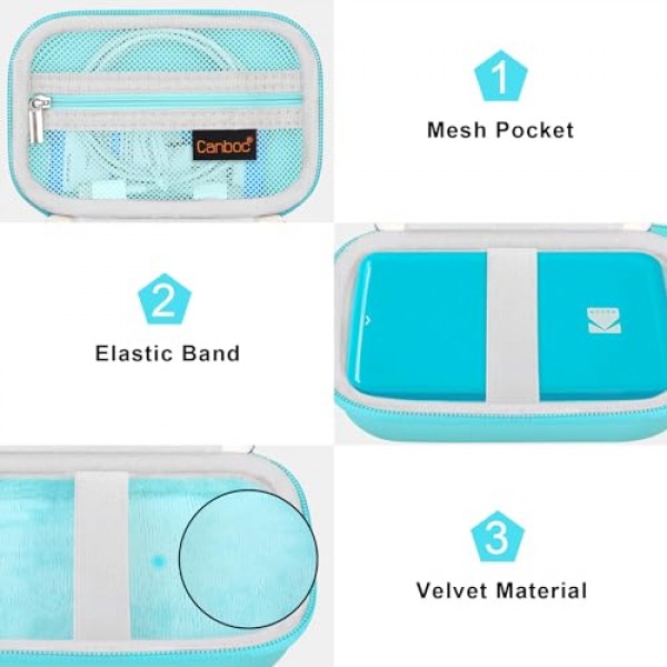 KODAK Step/Kodak Step 슬림 인스턴트 모바일 포토 미니 프린터용 Canboc 휴대용 케이스, 인화지 및 USB 케이블에 맞는 지퍼 메쉬 포켓, 녹색(케이스만)