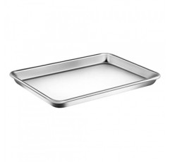 Nutrichef 비 스틱 베이킹 시트, 냉각 랙이 있는 쿠키 팬 알루미늄 베이크웨어, 내부 및 외부 실버 코팅이 있는 전문 품질의 주방 조리용 스틱 베이킹 트레이, 중간 크기